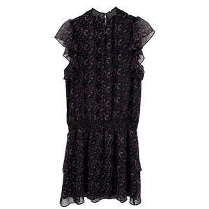 1.State size large cap short sleeve above the‎ knee dress lined black white red